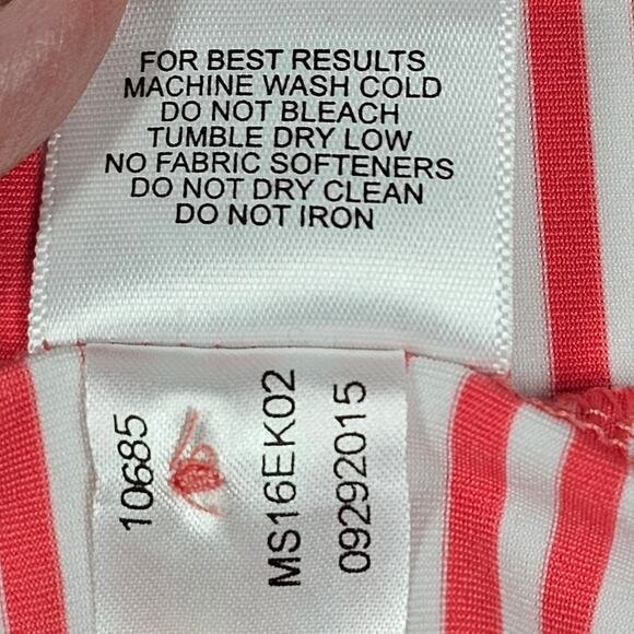 Peter Millar Summer Comfort Men's Coral and White Striped Polo Size M - Picture 7 of 11